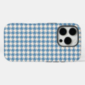 Coques Case-Mate iPhone Houndstooth Blue+Cream Rpt Motif (Verso (horizontal))