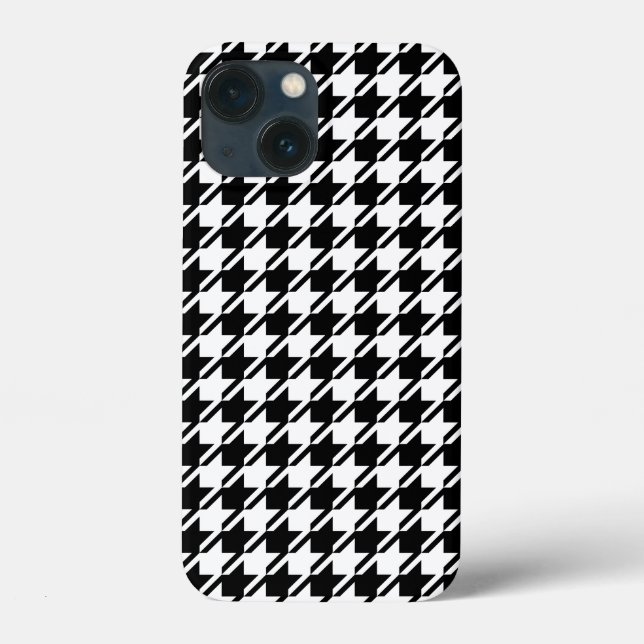 Coques Case-Mate iPhone Houndstooth BW Rpt Motif (Verso)