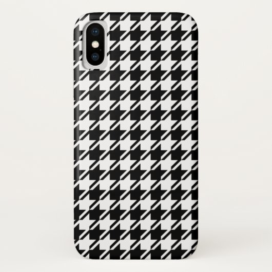 Coques Case-Mate iPhone Houndstooth BW Rpt Motif (Dos)