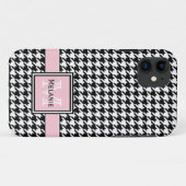 Coques Case-Mate iPhone Houndstooth graphique tendance avec Monogramme per (Dos (Horizontal))