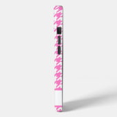 Coques Case-Mate iPhone Houndstooth Motif rose blanc personnalisé (Verso / Gauche)