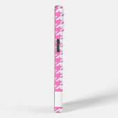 Coques Case-Mate iPhone Houndstooth Motif rose blanc personnalisé (Verso / Droite)