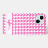 Coques Case-Mate iPhone Houndstooth Motif rose blanc personnalisé (Verso (horizontal))
