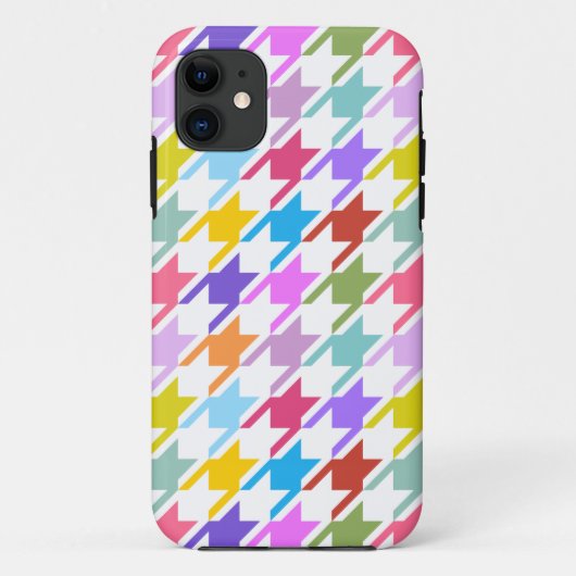 Coques Case-Mate iPhone Houndstooth Multicolor+White Big Motif (Dos)