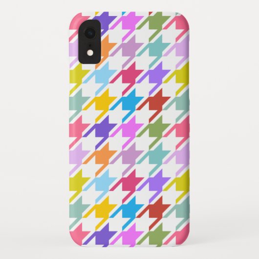 Coques Case-Mate iPhone Houndstooth Multicolor+White Big Motif (Dos)