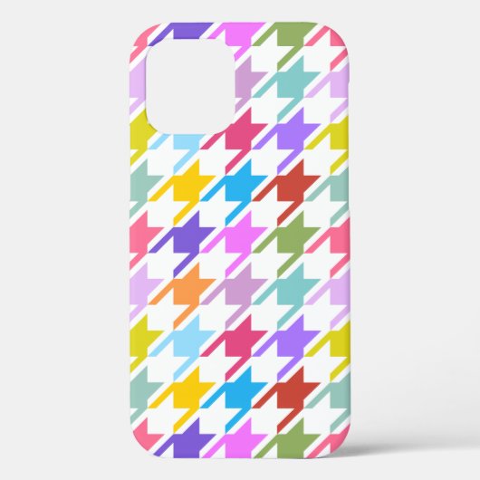 Coques Case-Mate iPhone Houndstooth Multicolor+White Big Motif (Verso)