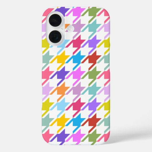 Coques Case-Mate iPhone Houndstooth Multicolor+White Big Motif (Verso)