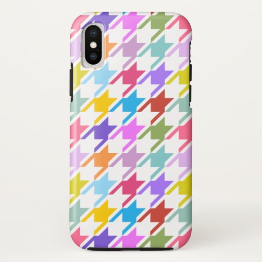 Coques Case-Mate iPhone Houndstooth Multicolor+White Big Motif (Dos)