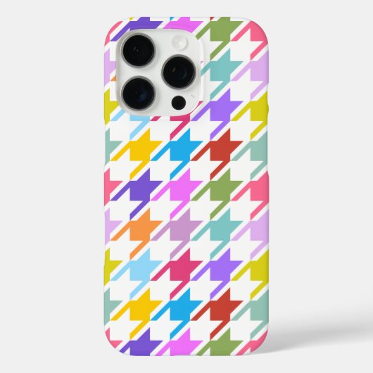 Coques Case-Mate iPhone Houndstooth Multicolor+White Big Motif (Verso)