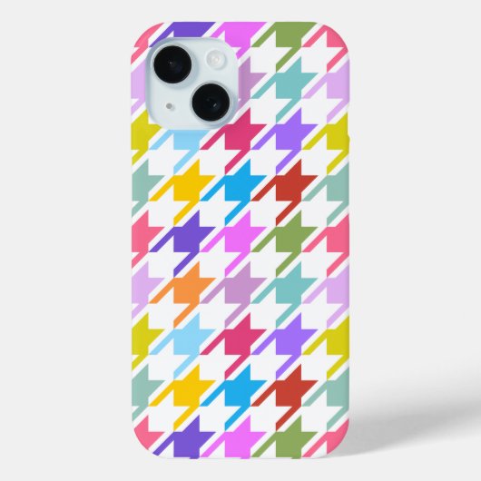 Coques Case-Mate iPhone Houndstooth Multicolor+White Big Motif (Verso)