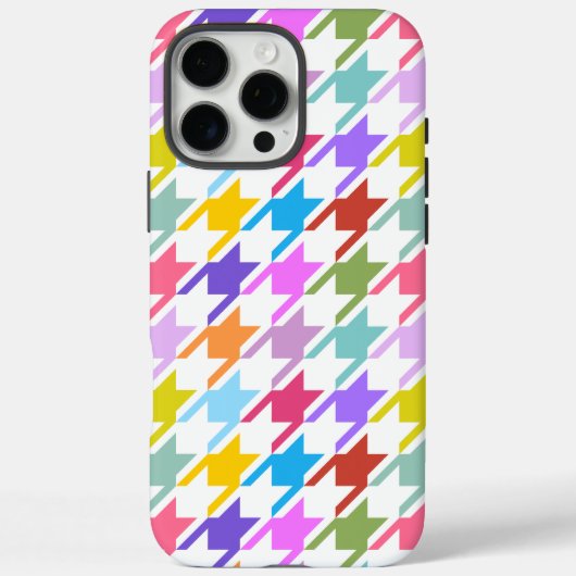 Coques Case-Mate iPhone Houndstooth Multicolor+White Big Motif (Verso)
