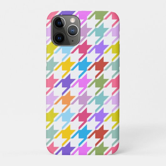 Coques Case-Mate iPhone Houndstooth Multicolor+White Big Motif (Dos)