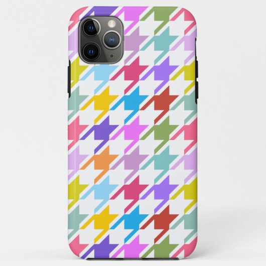 Coques Case-Mate iPhone Houndstooth Multicolor+White Big Motif (Dos)