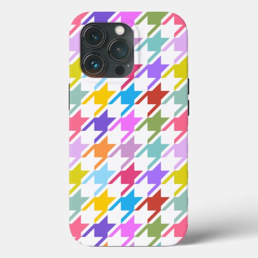 Coques Case-Mate iPhone Houndstooth Multicolor+White Big Motif (Verso)