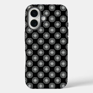Coques iPhone 16 Housse arrière d'iPhone à motif blanc et noir sans