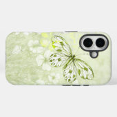 Coques Case-Mate iPhone Housse de téléphone Fleurs et Papillon Vert Doux (Verso (horizontal))