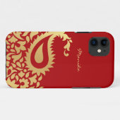 Coques Case-Mate iPhone Housse rouge indien Paisleys pour iPhone 5 (Dos (Horizontal))