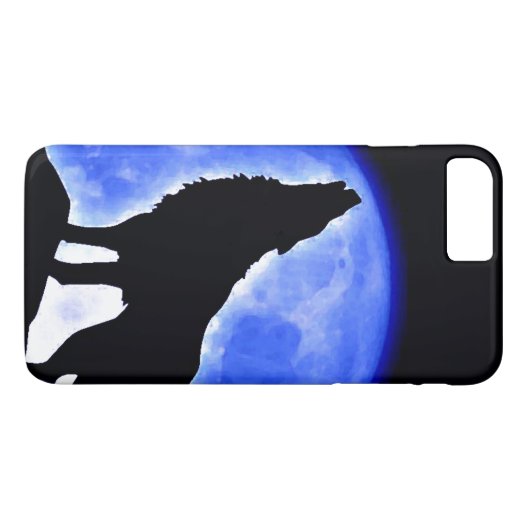 Coques Case-Mate iPhone Howling Grey Wolf à Moon (Dos (Horizontal))