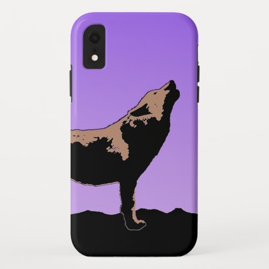 Coques Case-Mate iPhone Howling Wolf at Sunset - Art faunique original (Dos)