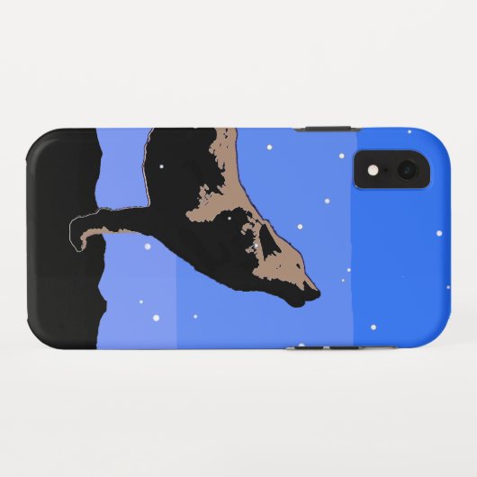 Coques Case-Mate iPhone Howling Wolf en hiver - Art faunique original (Dos (Horizontal))