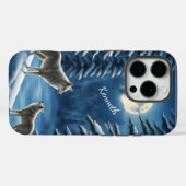 Coques Case-Mate iPhone Howling Wolf Silhouette contre Lune (Verso (horizontal))