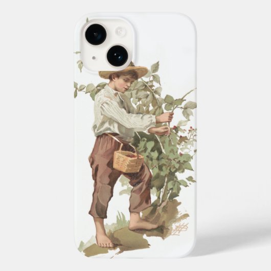 Coques Case-Mate iPhone Huckleberry Finn Picking Berries Lithograph (Verso)