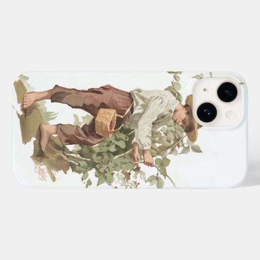 Coques Case-Mate iPhone Huckleberry Finn Picking Berries Lithograph (Verso (horizontal))