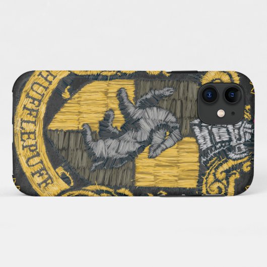Coques Case-Mate iPhone Hufflepuff Crest détruit (Dos (Horizontal))