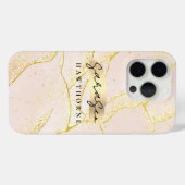 Coques Case-Mate iPhone Huile d'or Faux de luxe Monogram Brosse Stroke (Verso (horizontal))