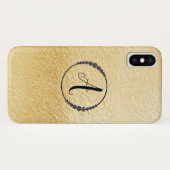 Coques Case-Mate iPhone *~* Huile d'or jaune Huile de diamant noir Monogra (Dos (Horizontal))