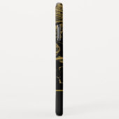 Coques Case-Mate iPhone Huile d'or - Noir moderne élégant Monogramme de ma (Dos/Droite)