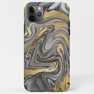 Case-Mate iPhone Case Huile Noire, Blanc Et Or Marbré Slick Abstrait