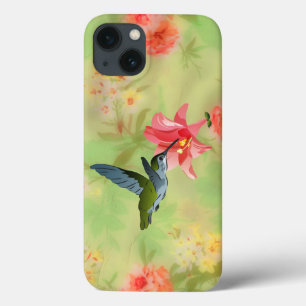 Coques Pour iPhone Hummingbird and Pink Lily on Floral
