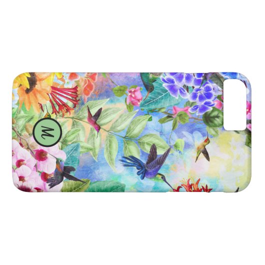 Coques Case-Mate iPhone Hummingbirds et fleurs (Dos (Horizontal))