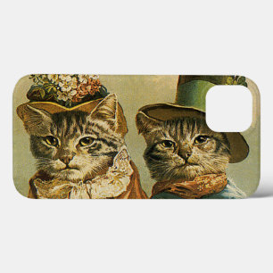 Coques Pour iPhone Humour vintage, Chats de mariée victorienne en Cas