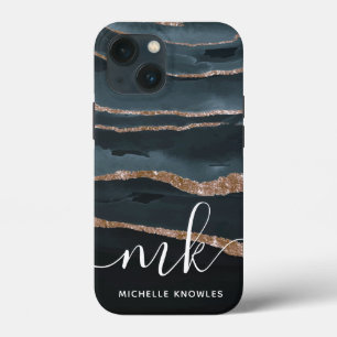 Case-Mate iPhone Case Hunter Granite Marbre Texture Or Initiales personn