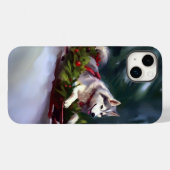 Coques Case-Mate iPhone Husky sibérien Noël neige hiver (Verso (horizontal))