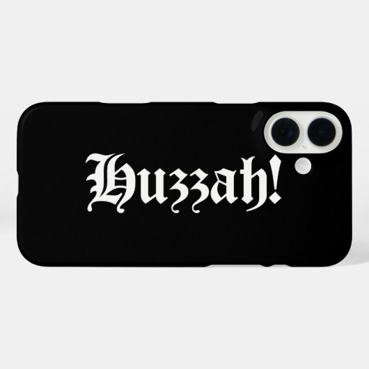 Coques Case-Mate iPhone Huzzah ! {Typographie médiévale} (Verso (horizontal))