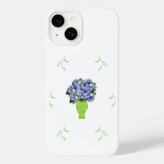 Coques Case-Mate iPhone Hydrangea Bleu Vase Vert Motif Côté Mer (Verso)