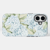 Coques Case-Mate iPhone Hydrangea Bleue Élégante Aquarelle  (Verso (horizontal))