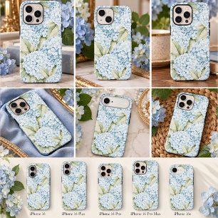 Coques iPhone 16 Hydrangea Bleue Élégante Aquarelle