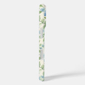 Coques Case-Mate iPhone Hydrangea Bleue Monogramme Aquarelle (Verso / Droite)