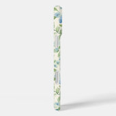Coques Case-Mate iPhone Hydrangea Bleue Monogramme Aquarelle (Verso / Droite)