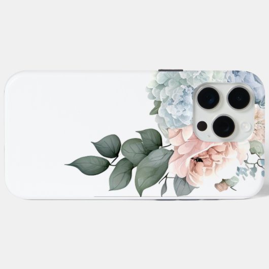 Coques Case-Mate iPhone Hydrangea Bouquet On White (Verso (horizontal))