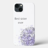 Coques Case-Mate iPhone Hydrangea Elegant Bleu Soeur Personnalisée (Verso)