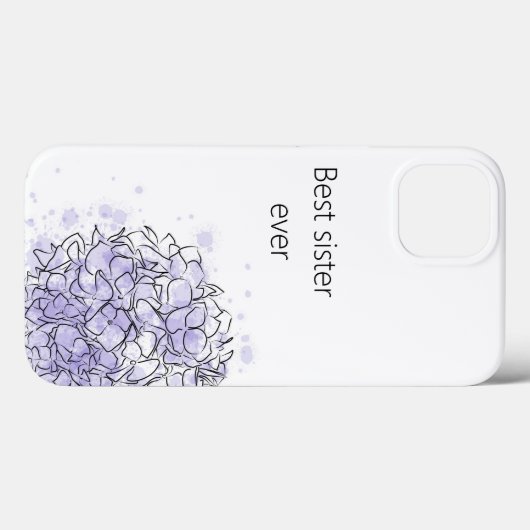 Coques Case-Mate iPhone Hydrangea Elegant Bleu Soeur Personnalisée (Verso (horizontal))