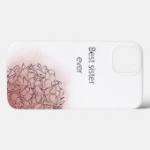 Coques Case-Mate iPhone Hydrangea Élégante Personnalisée Fille Rose (Verso (horizontal))