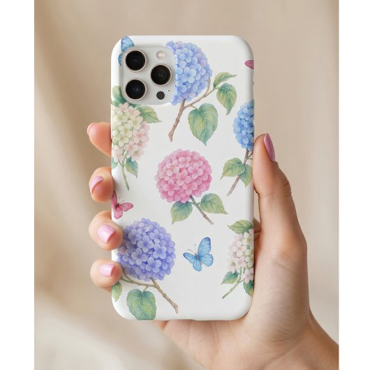 Coques Case-Mate iPhone Hydrangea Floral Aquarelle