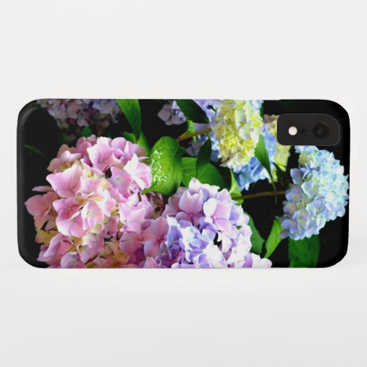 Coques Case-Mate iPhone Hydrangea garden, rose, bleu, purple floral (Dos (Horizontal))