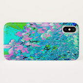 Coques Case-Mate iPhone Hydrangea Limelight Rose Et Bleu Élégant (Dos (Horizontal))